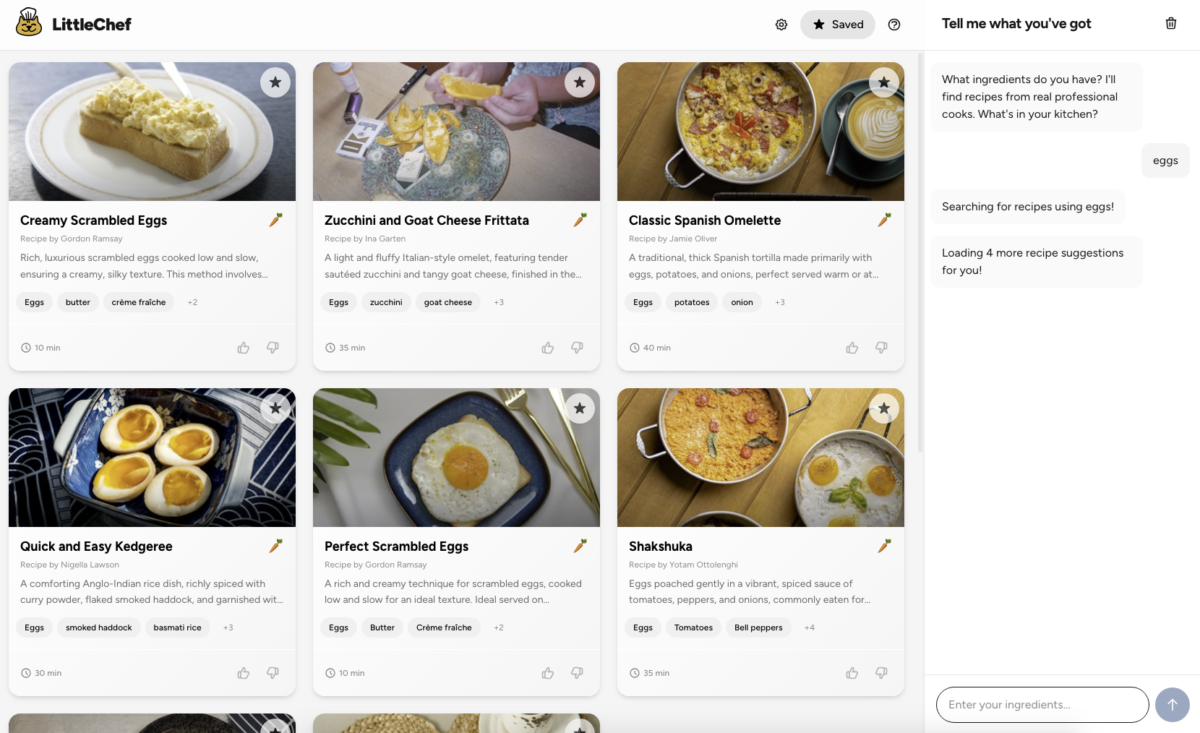 Screenshot of Little Chef website